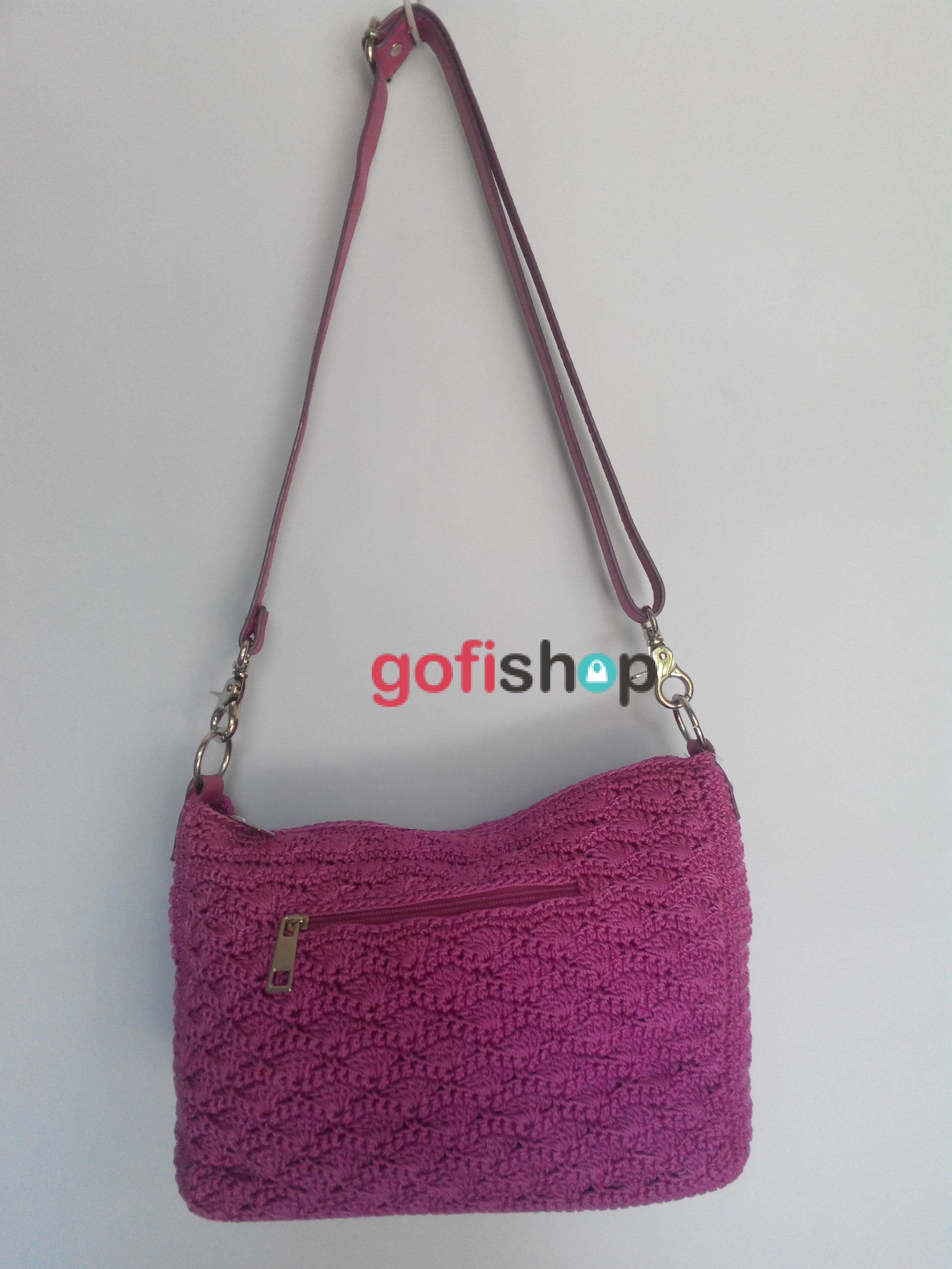  Tas  Slempang Motif  Kerang Warna Ungu gofishop